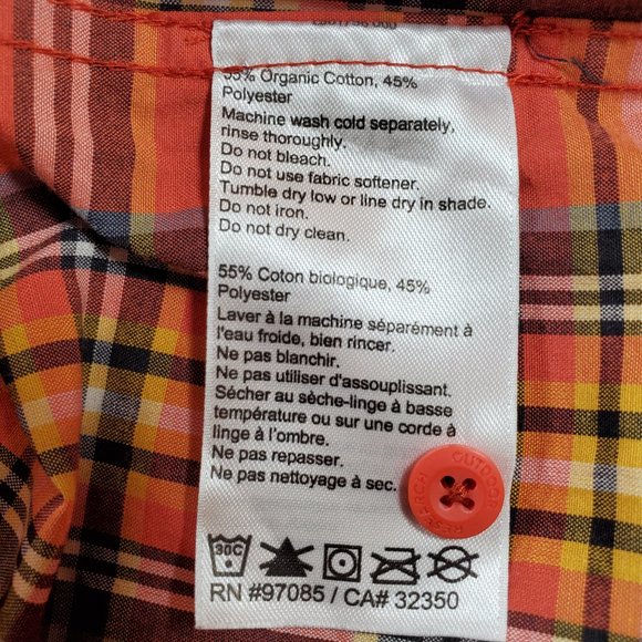Outdoor Research Shirt Seapine Mens 3XL Orange Plaid Button Down Hiking Gorpcore - Picture 14 of 14